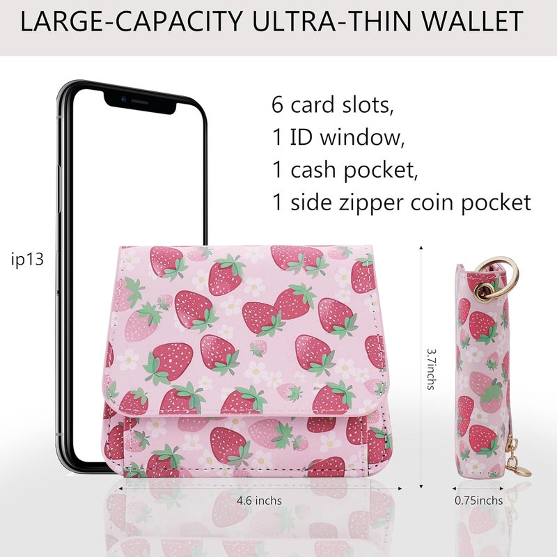 Sunpour Store Keychain Wallet RFID Wristlet Wallets for Women,Small Wallets Woman Key Chain Wallet with Coin Pocket and Id Window - Image 2